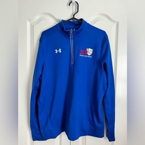 Under Armour Unisex Quarter Zip Blue H2 Club Volleyball Top Loose Fit Large